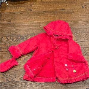 BNWT Catimini Pink Faux Suede Coat w/ Faux Fur Lining 2Y – Girl